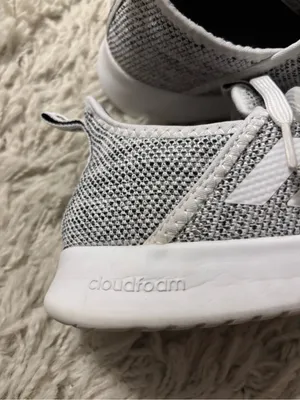 adidas Cloudfoam Sneakers Women’s Size 6.5 Grey and White Knit Lace-Up Sneakers thumbnail 15