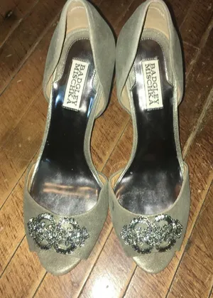 Badgley Mischka D-orsay gem peep toe heels thumbnail 1