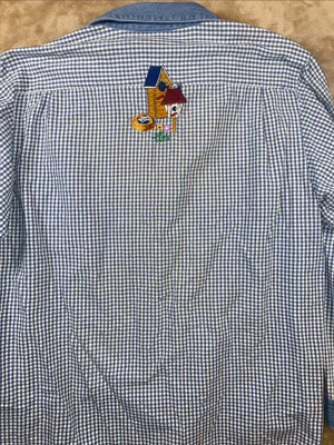 Quaker Factory Blue Gingham Button-Up Shirt with Embroidered Birdhouses thumbnail 7