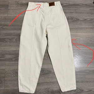 Zara The Petit Women Off White‎ Tapered High Rise Relaxed Fit Boho Jeans Size 6 thumbnail 16
