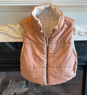 Vine and Valley Puffer Vest Reversible Beige Tan Womens XL New thumbnail 7