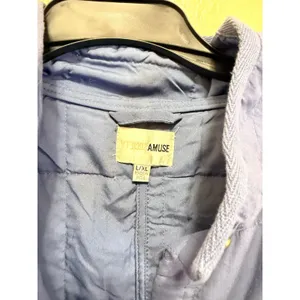 Amuse Society Quilted Snap Front Jacket Periwinkle Blue Palm‎ Tree Logo L/XL thumbnail 14