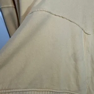 Aerie Hoodie Womens Medium Butter Yellow V-Neck Oversized Rib Trim French Terry thumbnail 2