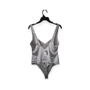 Free People Satin Sweetheart Bodysuit Dusk To Dawn Silver thumbnail 3