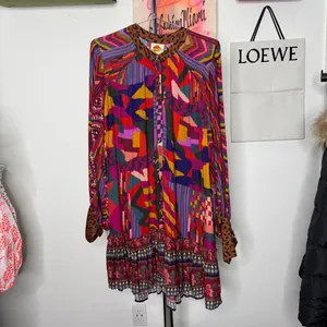 Farm Rio Anthropologie Long Sleeve Mini‎ Dress thumbnail 2