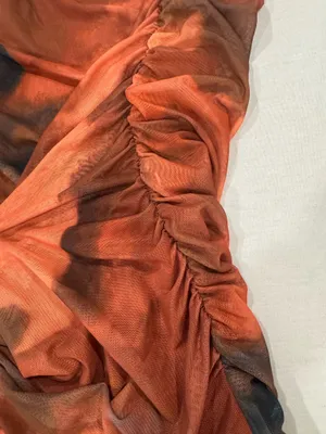 Strapless Bodycon Tie Dye Dress Orange thumbnail 4