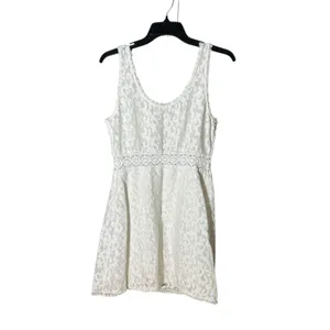 Free People Revolve Ivory Daisy Chain Medium Lace‎ Crochet Mini Dress #OP2-1 thumbnail 4