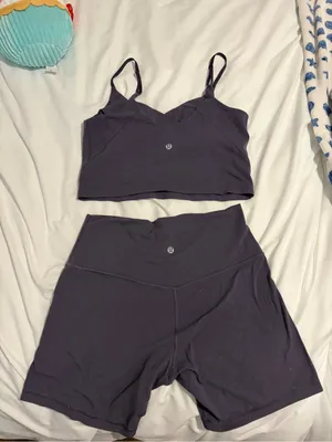 lululemon athletica Purple Align Workout Set with Align Tank and Shorts Size 10 thumbnail 1