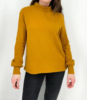 Mustard Slouchy Mockneck Longsleeve Top Size S thumbnail 4