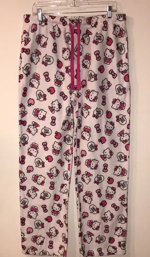 Hello Kitty Adult Pajama Bottoms Sleep Pants Size Large thumbnail 1