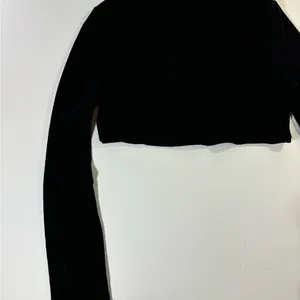 Black Long Sleeve Crop Top thumbnail 3