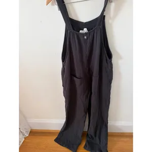 Roxy Black Cotton Gauze Overalls Relaxed Fit Jumpsuit ERJWD03433 Size Medium thumbnail 2