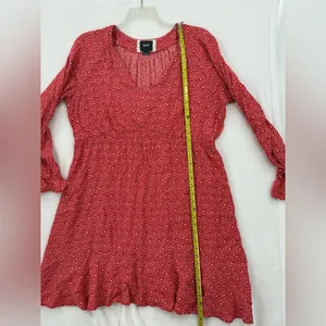 Maeve Coral Long-Sleeve V-Neck Ruffle-Cuff Dress 672 thumbnail 6