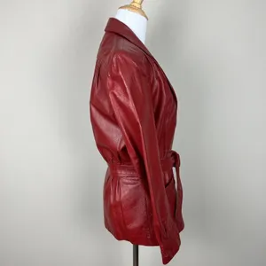 Vintage WINLIT Leather Jacket Womens Small M Red Rust Mod Gogo Hipster 1960s‎ 13 thumbnail 4