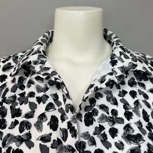 The Limited‎ Shirt Dress Women XS Black White NO BELT Abstract Print 3/4 Sleeve thumbnail 12
