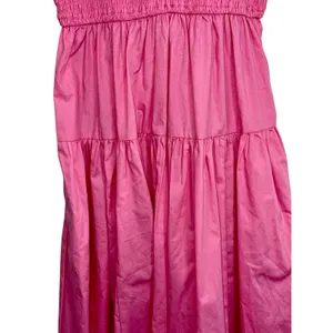Abercrombie & Fitch Pink Ruffle Sleeveless Smocked Tiered Maxi Dress Womens Sz S thumbnail 6