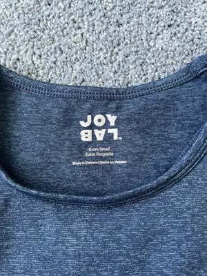 JoyLab Mini Stripe Blue Crop Tank Top thumbnail 3