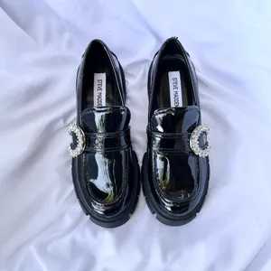 Steve Madden | Hailey Embellished Buckle Shoe In Black Patent Loafer Size 5.5 thumbnail 5