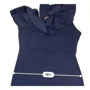 Lulu's Forever Ruffle One Shoulder‎ Trumpet Dress Navy XL Sexy Cruise Date Night thumbnail 11