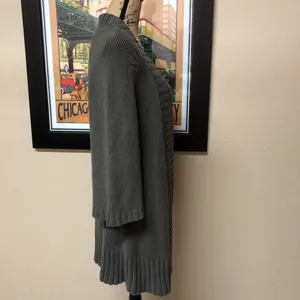 Anthropologie ‘Tabitha’ Charcoal Gray Ribbed Open-Front Long Cardigan Euc! thumbnail 7