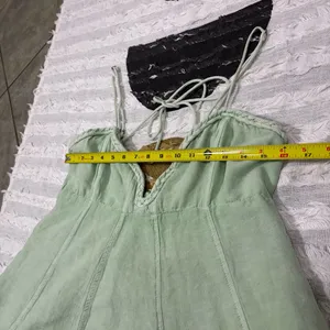 Free People Altura Mini Dress Sz L Light Green Boho Hippie Preppy Coastal Beach thumbnail 12