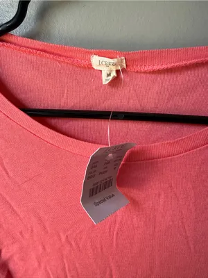 NWT J.Crew Factory Coral Pink Long Sleeve Tee Size Medium thumbnail 4