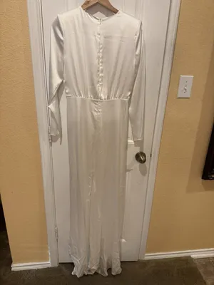 ASOS Sadie Pleated Plunge Wrap Wedding Dress Size 8 thumbnail 10