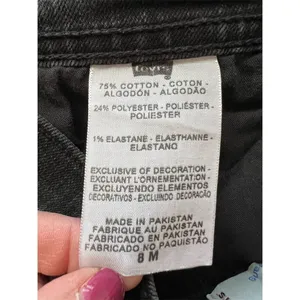 Levi's Women's 505 Straight Leg Jeans Black Denim Standard Size 8 thumbnail 6