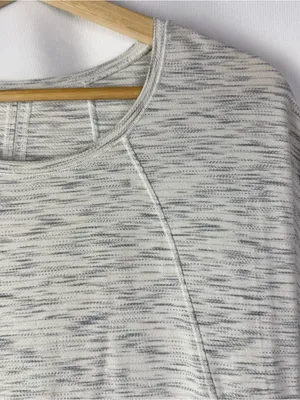 Lululemon Set To Sweat Tiger Space Dye Hail White Long Sleeve Athletic Top 6 thumbnail 5