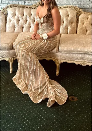 Amarra Prom Dress Gold Size 4 thumbnail 9