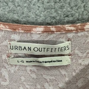 Urban Outfitters L Y2K Boho Crop Top Smocked Tie Front Long Sleeve‎ Fairy Grunge thumbnail 2