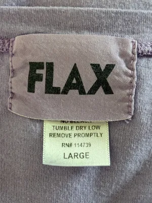 FLAX Periwinkle Blue Cotton V Neck Long Tunic Top Lagenlook Made USA Large thumbnail 5