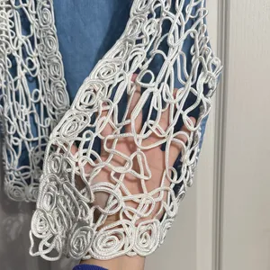 💙💖Ravel Retro‎ Sheer Soutache Crochet Western Blue Sleeveless Vest Cottage thumbnail 5
