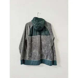 The North Face Campshire Full Zip Hooded Sherpa Fleece Jacket Gray Green XL thumbnail 3