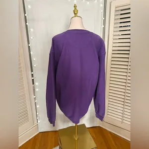 Pressbox LSU Tigers Purple Ribbed Long Sleeve Tee XL Oversized Cotton thumbnail 2