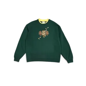 Pleasant Shade Vintage Green Embellished Fall Leaves Crewneck Sweater Size Large thumbnail 2