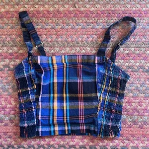 Hollister Blue Plaid Matching Cami & Mini Skirt Set thumbnail 1