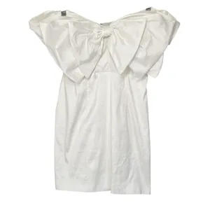 Bardot Mini‎ Bow Dress in Shimmer White Size US XL Cocktail Bridal Statement NEW thumbnail 4
