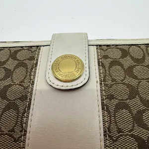 Coach Continental Brown Signature C Canvas Leather Wallet thumbnail 2