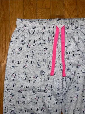 Gray Pug Pajama Pants thumbnail 2