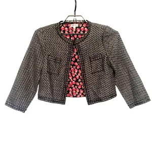 Olsenboye Cropped Houndstooth Womens Blazer M Dark Academia Indie Sleaze Preppy thumbnail 2