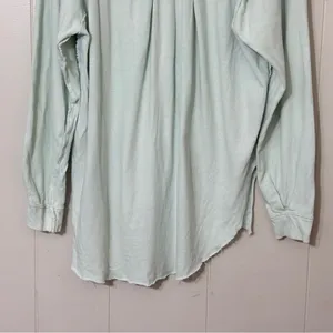 We The Free Free People Mint Green V Neck Long Sleeve Tee Pleated Back Size S thumbnail 11