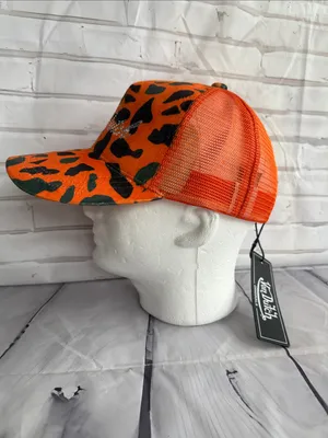 Von Dutch Orange & Green Camo Trucker Hat with Rhinestone Logo thumbnail 6