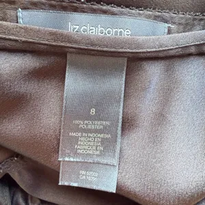 Vintage Liz Claiborne Chocolate Brown Tiered Midi Skirt Size 8 thumbnail 7