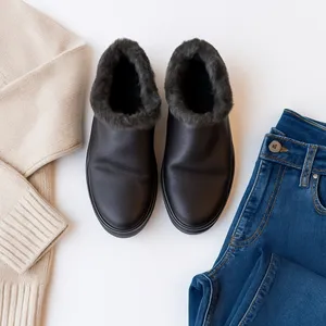 Sesto Meucci Black Leather Fur Lined Comfort Clogs Women's 6.5 NWOB Cozy Luxury thumbnail 4
