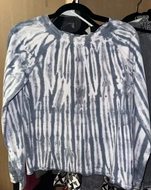 Tie-Dye Long Sleeve Women’s Top - Blue & White thumbnail 1