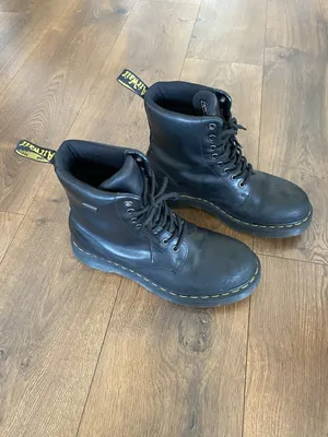 Dr. Martens Women’s Black Combat Ankle Boots Lace-Up Air Cushion US 8 thumbnail 3