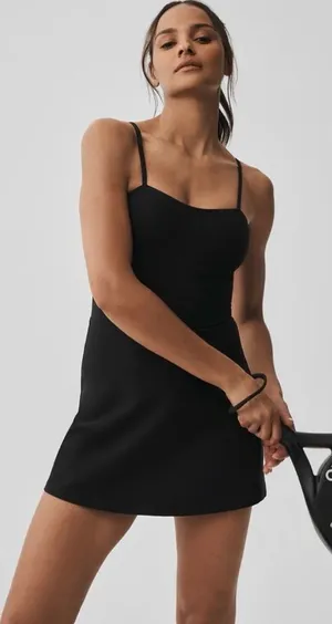 Alo Yoga NWT Alosoft Courtside Tennis Dress Black Size S thumbnail 1