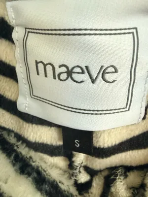 NWT MAEVE Plush Lounge Pants S Black White Stripe Wide Leg Cozy Soft Pajama thumbnail 10