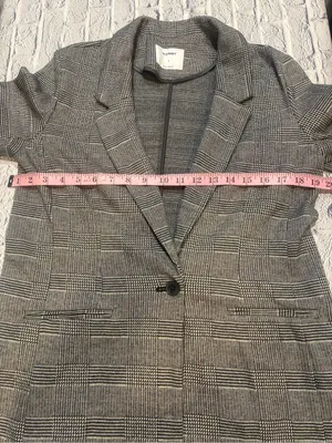 NWOT Old Navy Gray Glen Plaid‎ Open-Front Blazer thumbnail 12